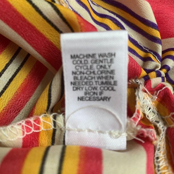 Cato XL Blouse Spaghetti Strap Stripe Red Orange A - Picture 5 of 8